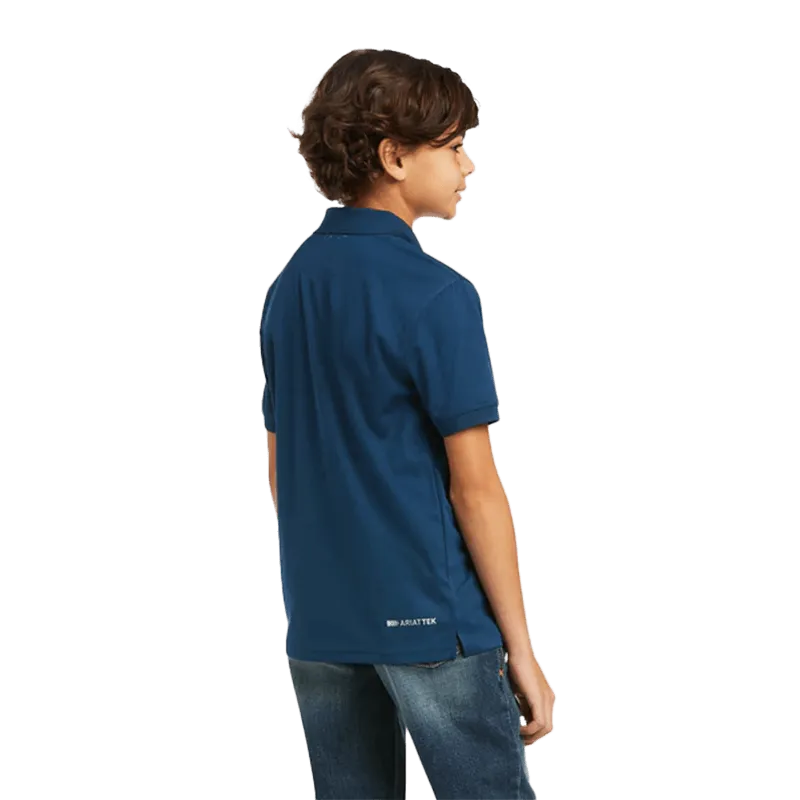 Ariat Boy's TEK Polo Skyfall Blue Shirt