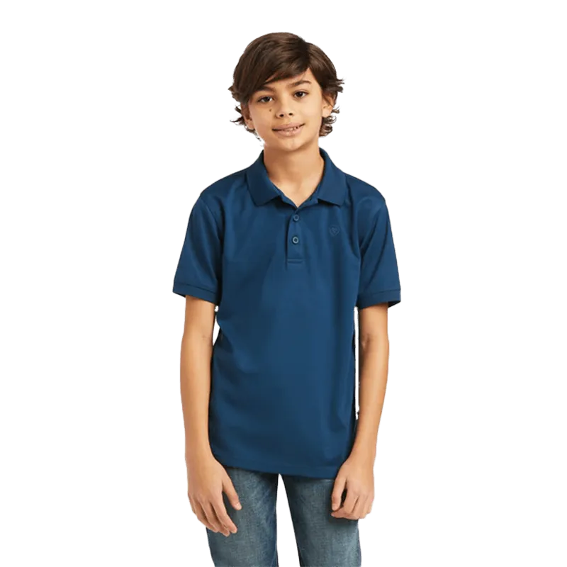 Ariat Boy's TEK Polo Skyfall Blue Shirt