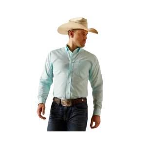 Ariat Men's Wrinkle Free Shepard Fitted Blue Radiance Shirt