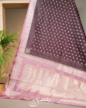 CHOCOLATE BROWN RAW MANGO BANARASI SAREE