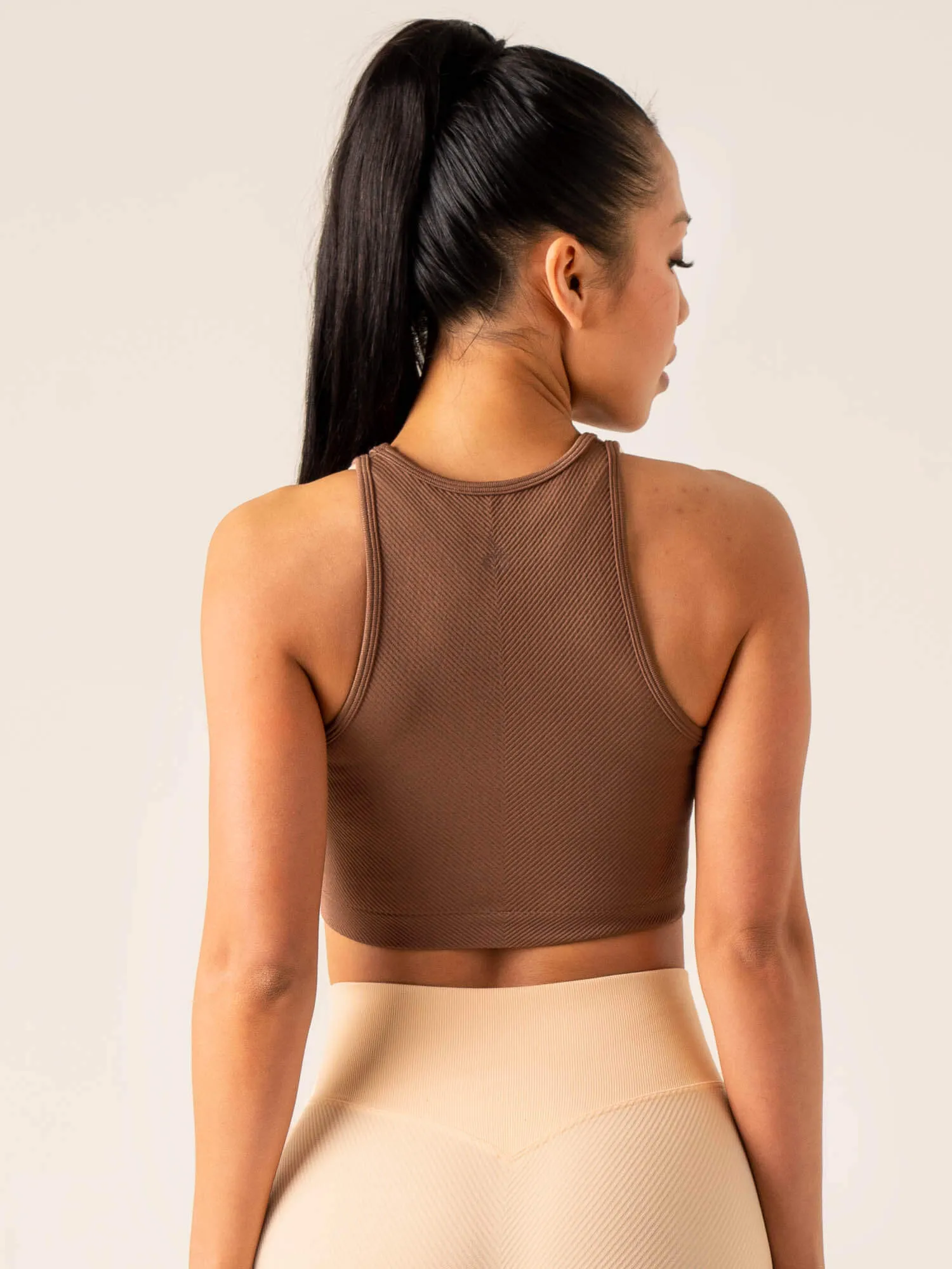 Circuit Rib Seamless Tank - Chocolate