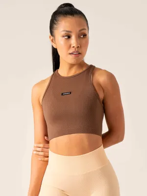 Circuit Rib Seamless Tank - Chocolate