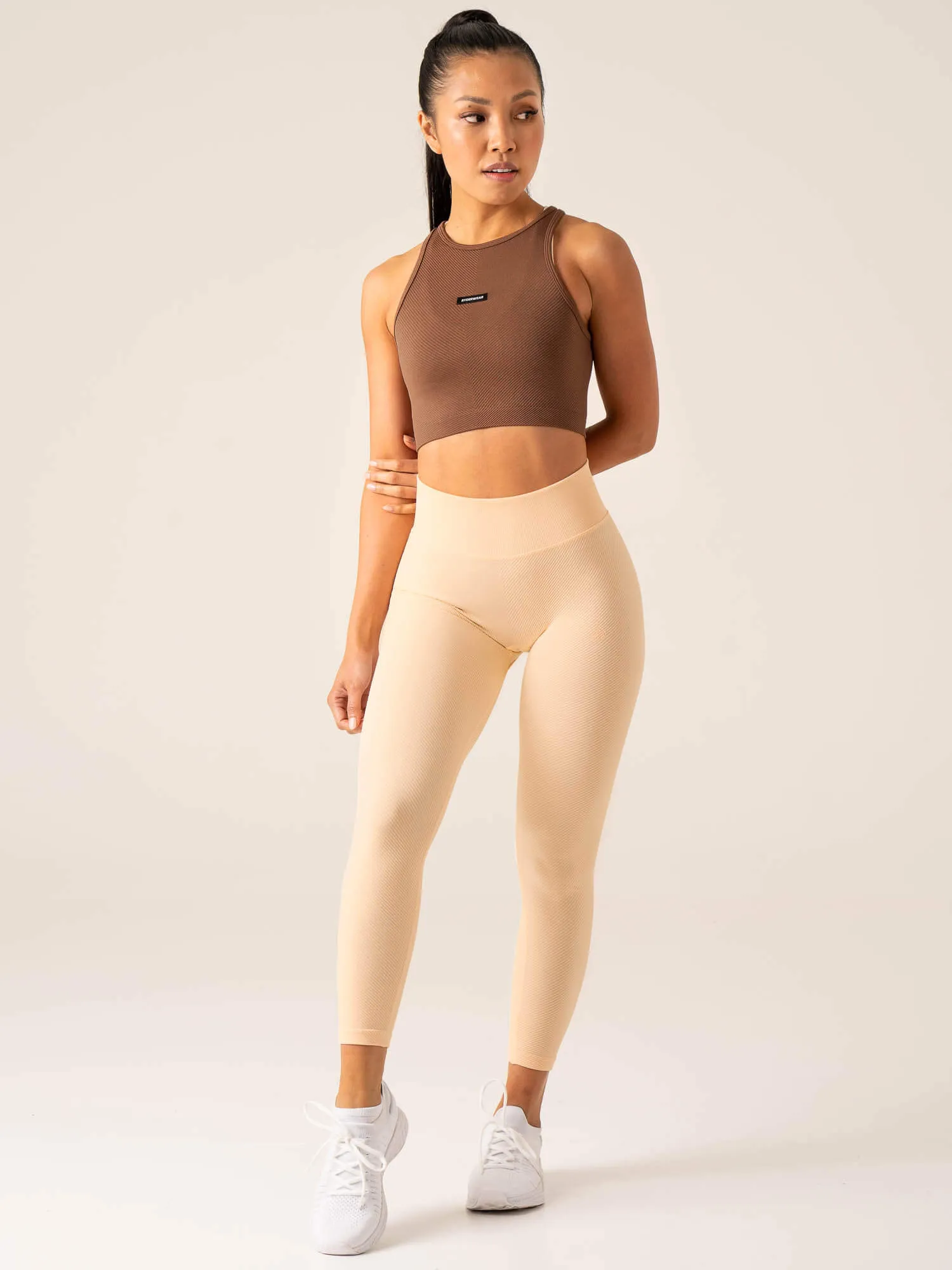 Circuit Rib Seamless Tank - Chocolate