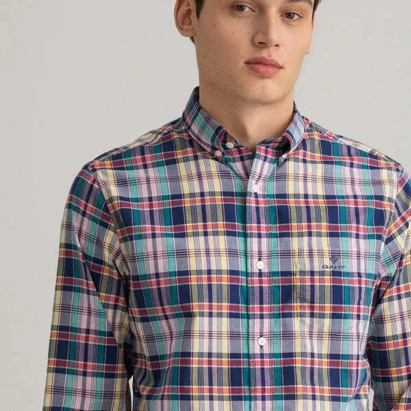 Colourful Check Shirt - Persian Blue