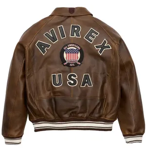 Handmade Vintage Brown Leather Military Bomber Jacket - Limited Edition