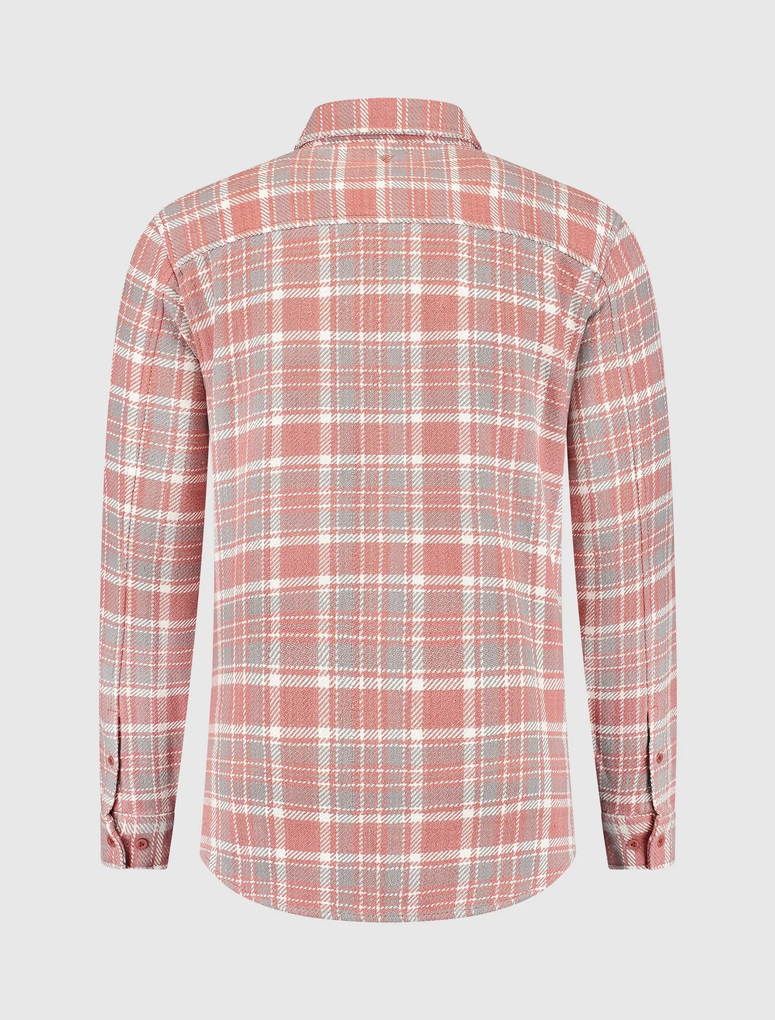 Heavy Twill Checked Shirt | Dark Peach