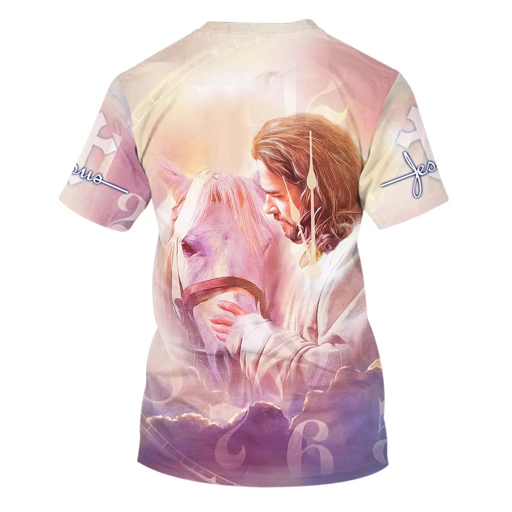 Jesus And Horse 3d All Over Print Shirt - Christian 3d Shirts For Men Women