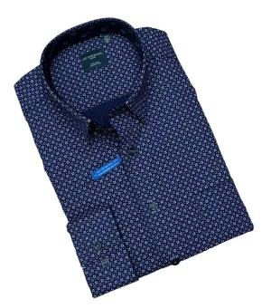 Leo Chevalier Hidden Button Down Shirt | Navy