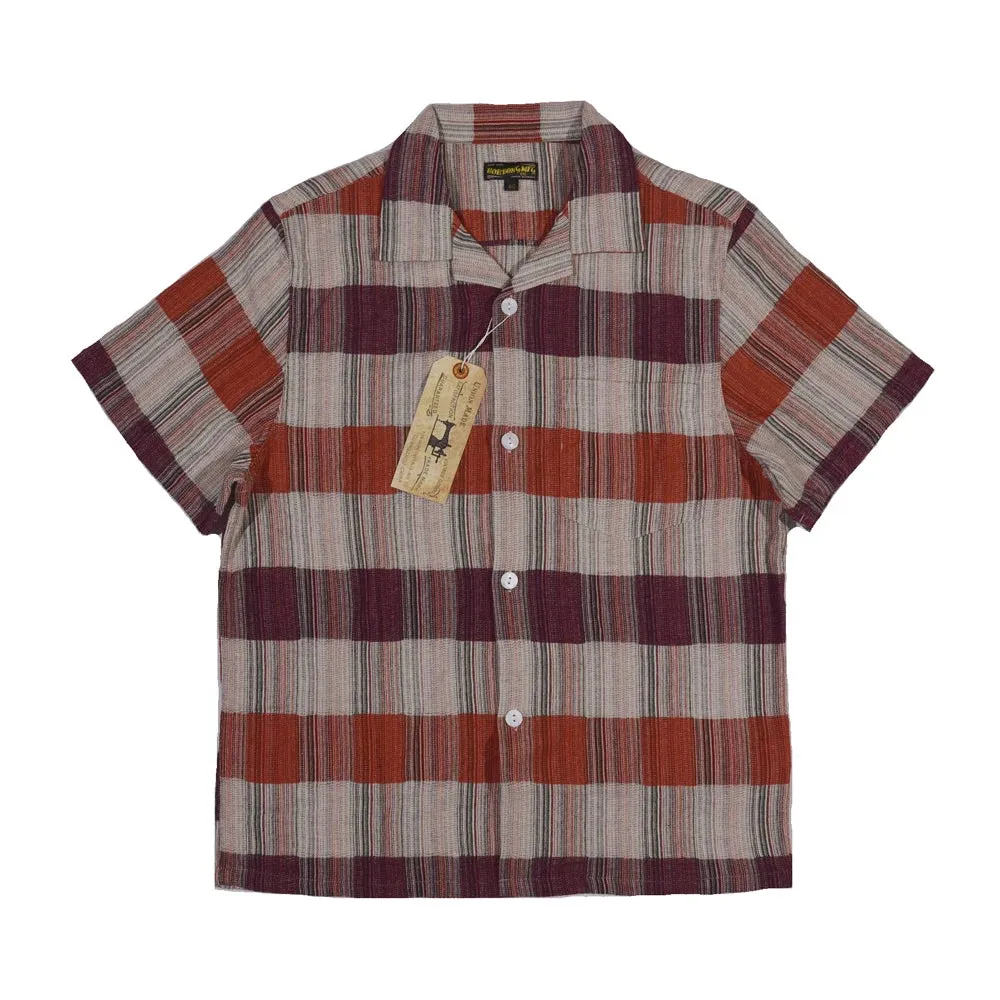 Mix Stripe And Check Shirt - Vintage Men's Casual Short Sleeve Shirt