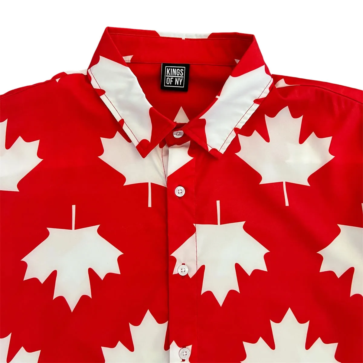 Red Canada Maple Leaf Men’s Short Sleeve Button Down Shirt