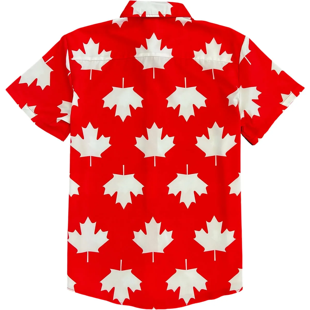 Red Canada Maple Leaf Men’s Short Sleeve Button Down Shirt