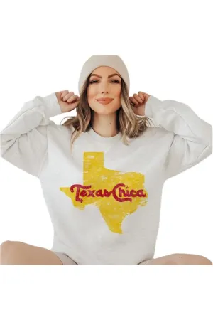 TEEK - TEXAS CHICA GRAPHIC PLUS SIZE SWEATSHIRT