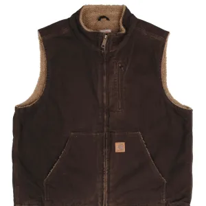 VINTAGE CARHARTT BROWN WORKERS VEST JACKET V33-DK8 2000S SIZE LARGE