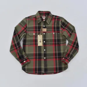 Vintage Inspired Plaid Work Shirts with Point Collar - Heavyweight