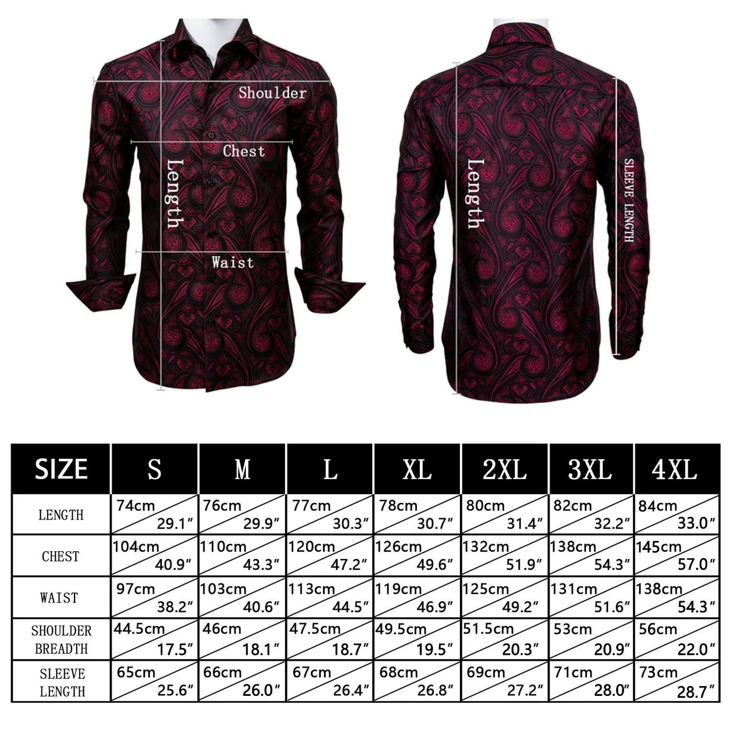 Yellow Paisley Pattern Silk Men's Long Sleeve Shirt